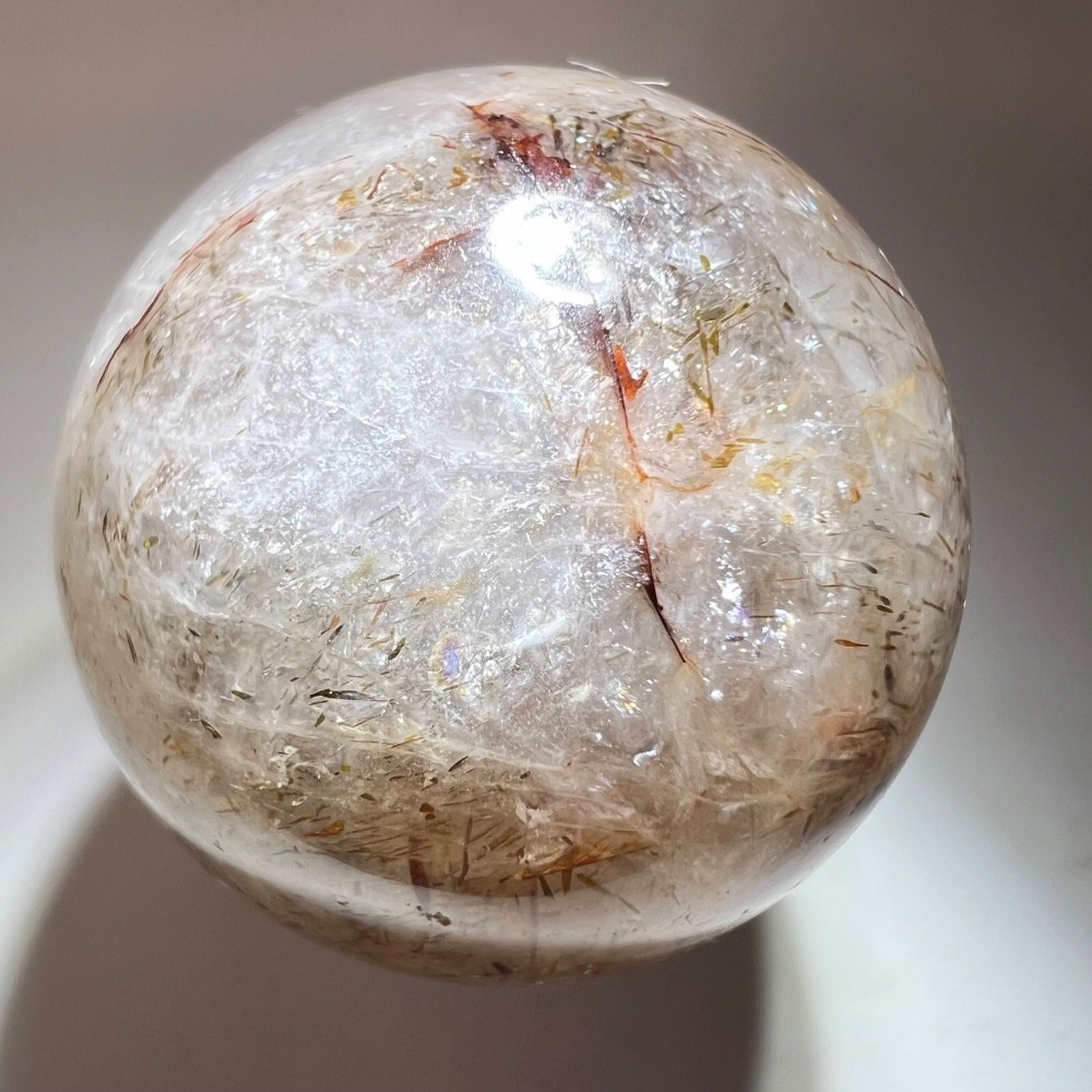 Golden Rutilated‎ Quartz Marble Sphere - Picture 6 of 13